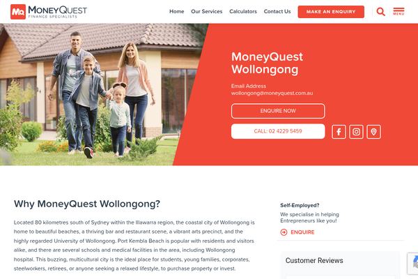 MoneyQuest - Wollongong website preview