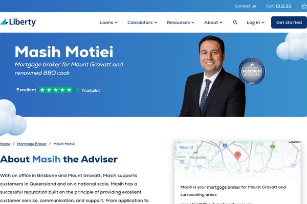 Liberty Adviser Masih Motiei - Mortgage Broker Brisbane website preview