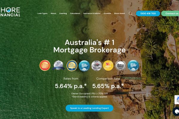 Shore Financial website preview