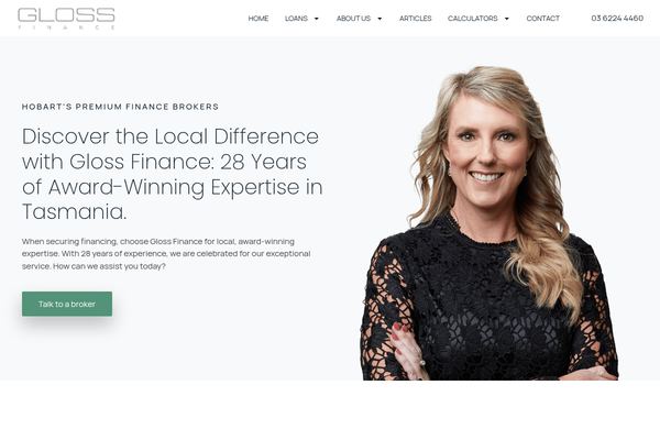 Gloss Finance website preview