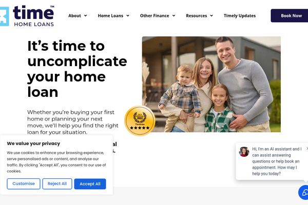 Time Home Loans - Mortgage Broker Brisbane website preview