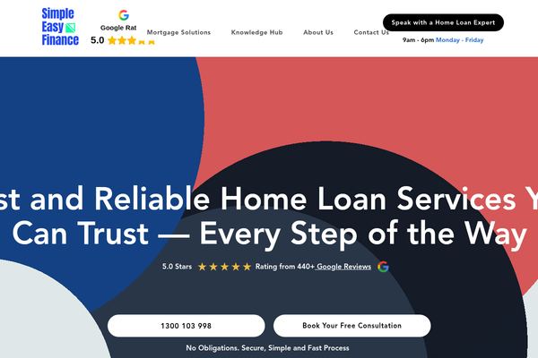 Simple Easy Finance- Mortgage Brokers Sydney website preview