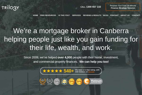 Trilogy Funding website preview
