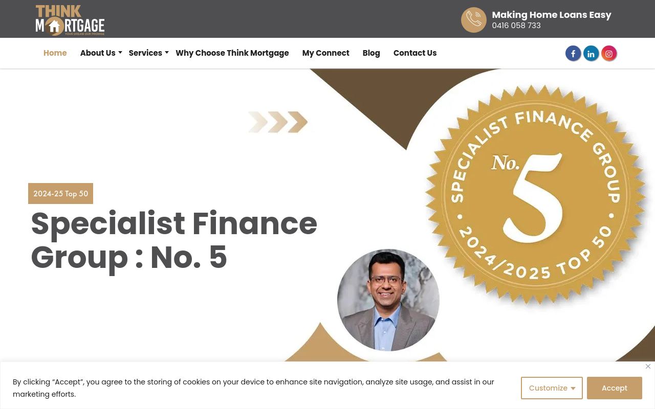 Think Mortgage website preview