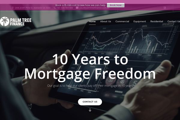 Palm Tree Finance - Adelaide Mortgage Broker website preview