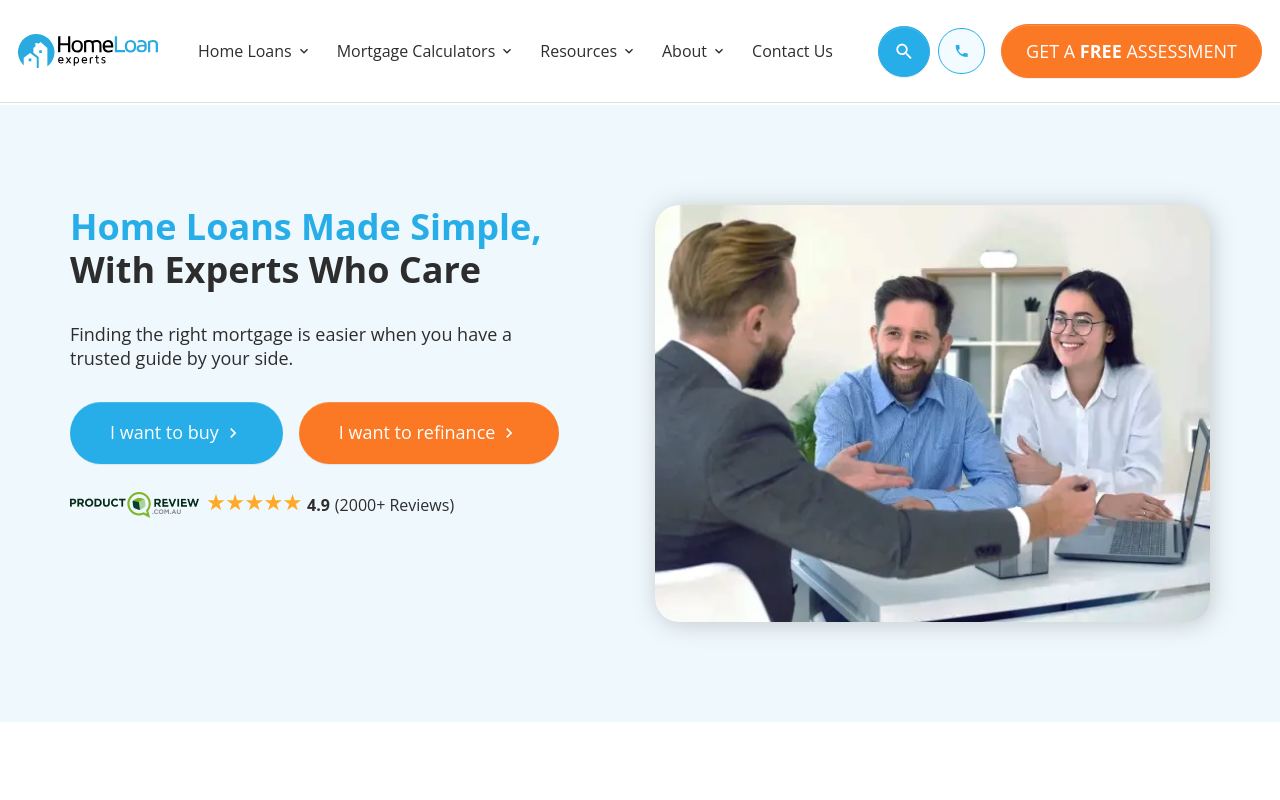 Home Loan Experts website preview