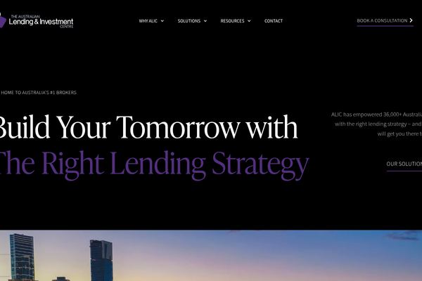 The Australian Lending & Investment Centre website preview