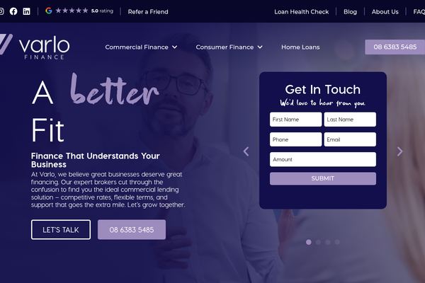 Varlo Finance website preview