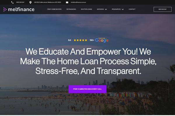 Mel Finance Mortgage Brokers Melbourne website preview