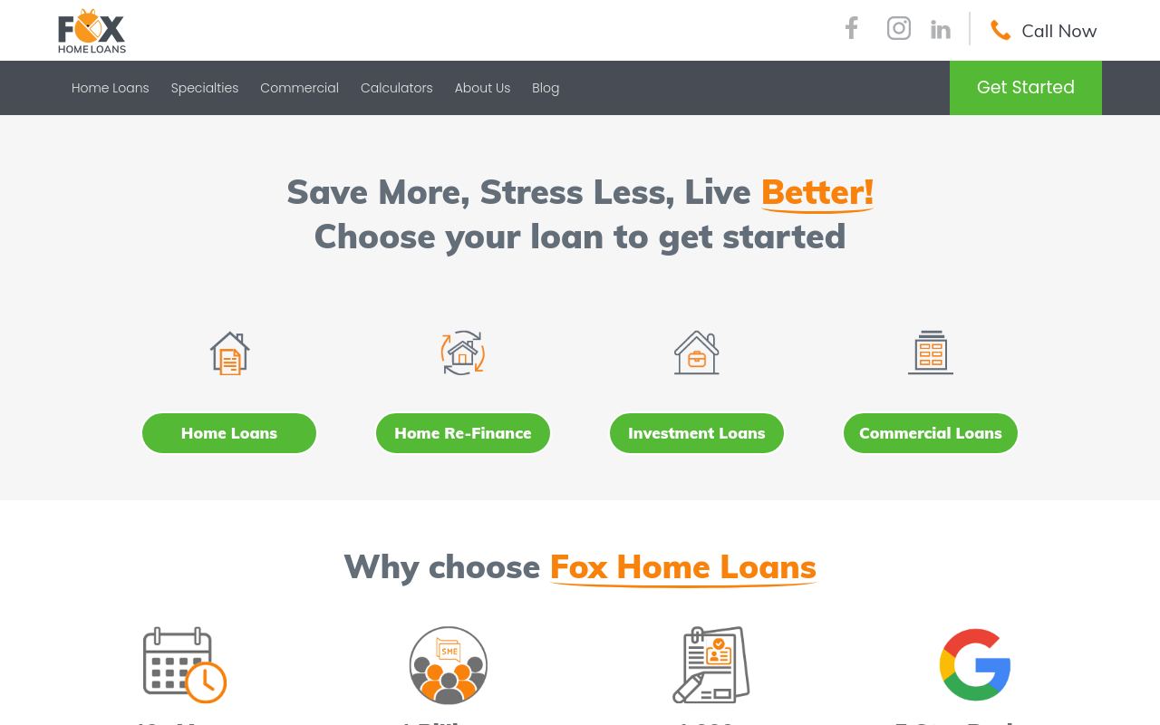 Fox Home Loans website preview
