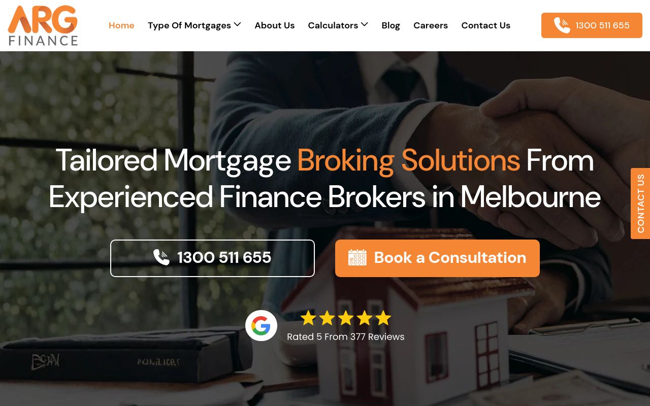 ARG Finance Pty Ltd | Mortgage Broker in Melbourne website preview