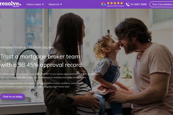 Resolve Finance - Domain Square website preview
