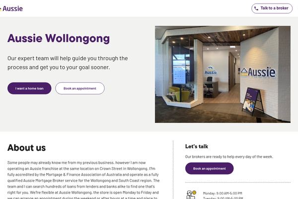 Aussie Home Loans Wollongong website preview