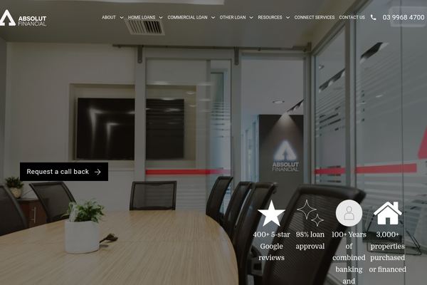 Absolut Financial - Mortgage Broker Melbourne (Request a call back 7 days a week) website preview