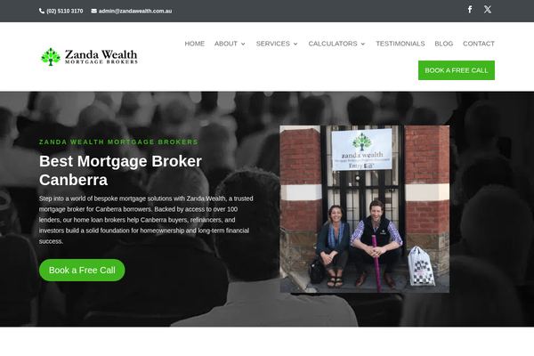 Zanda Wealth Mortgage Brokers Canberra website preview