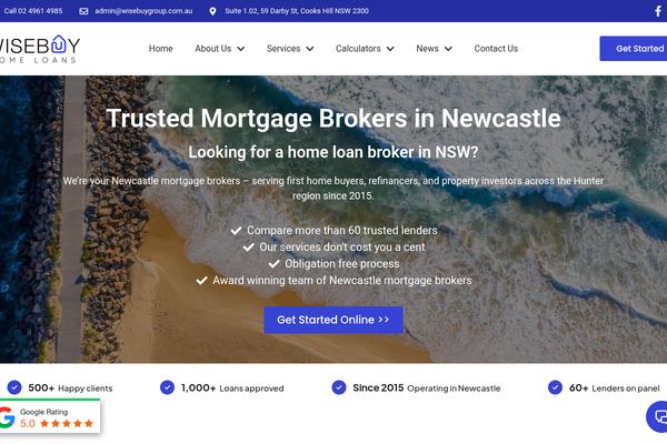 Wisebuy Home Loans - Newcastle Mortgage Brokers website preview