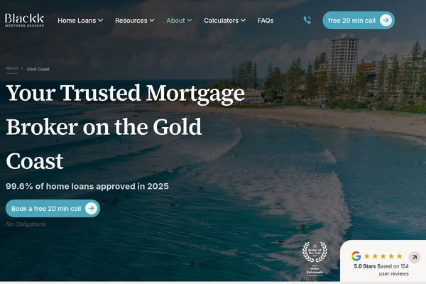 Blackk Mortgage Brokers Gold Coast website preview