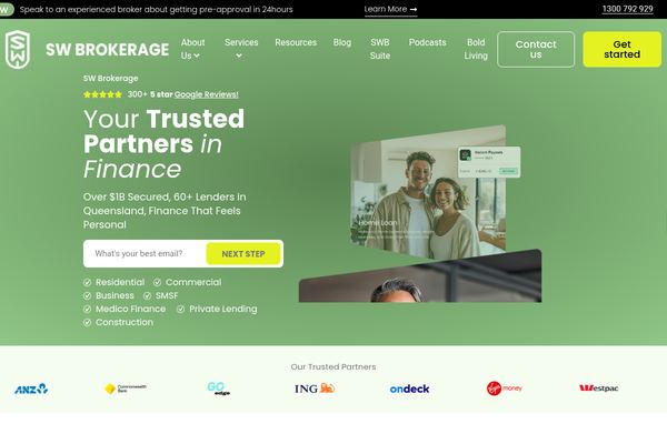 SW Brokerage Mortgage Brokers Gold Coast website preview