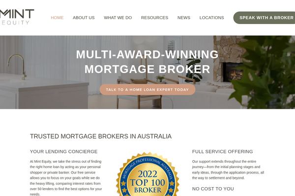 Mint Equity website preview