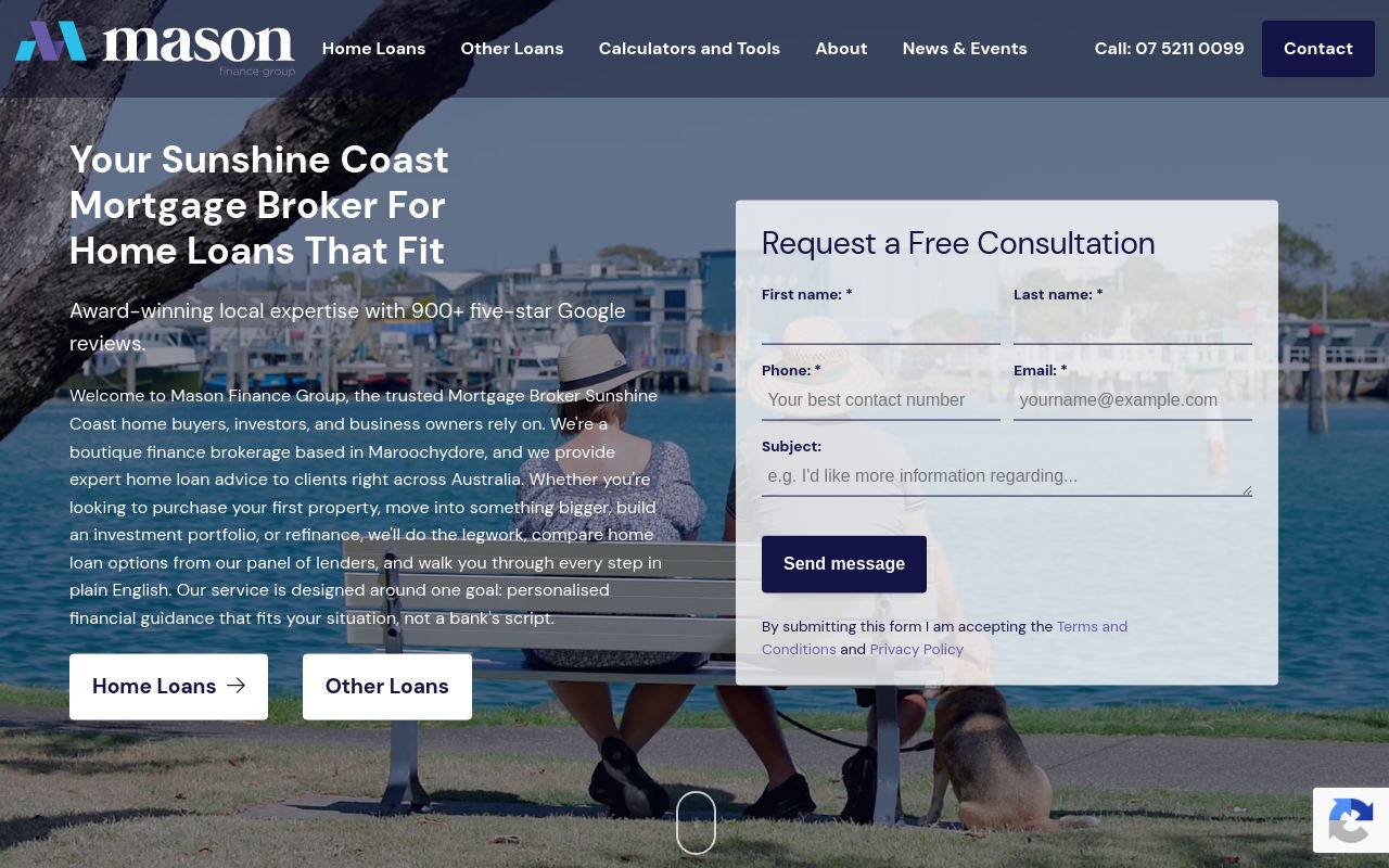 Mason Finance Group website preview