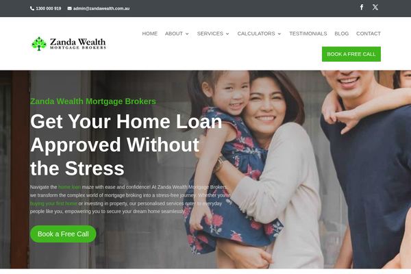 Zanda Wealth Mortgage Brokers Adelaide website preview