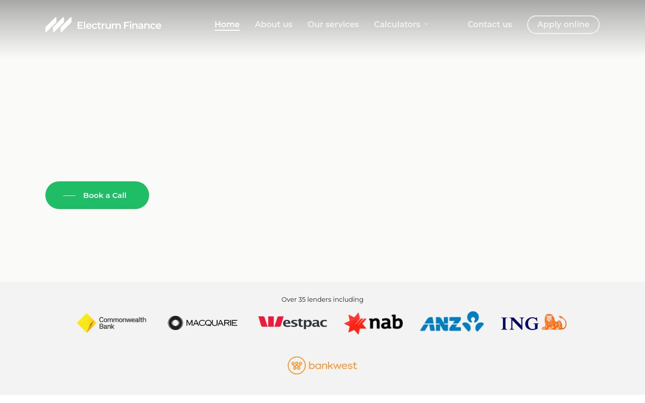 Electrum Finance website preview