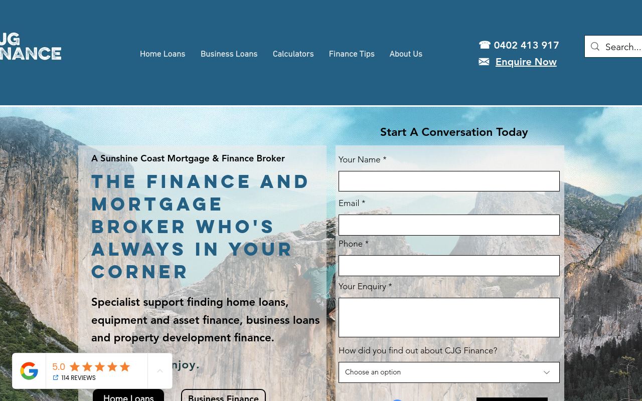 CJG Finance website preview