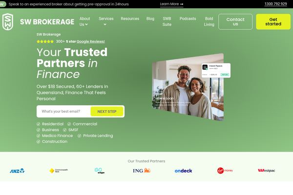 SW Brokerage Mortgage Broker Brisbane website preview